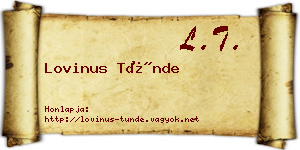 Lovinus Tünde névjegykártya